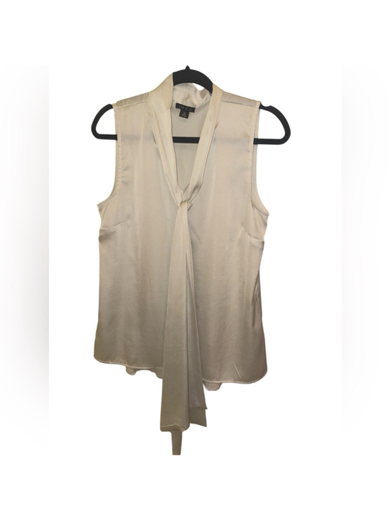 IMAN Tops - IMAN Cream Tie-Front Sleeveless Blouse
